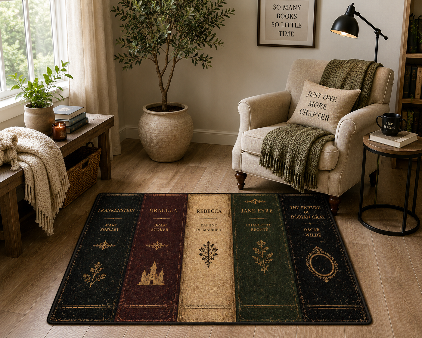 Classic Literary Book Spine Rug