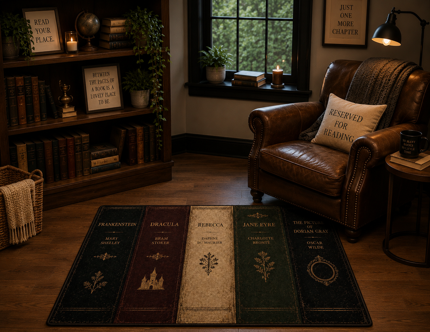 Classic Literary Book Spine Rug