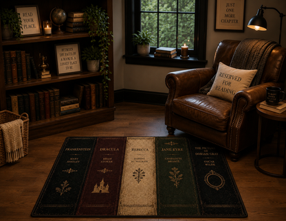 Classic Literary Book Spine Rug